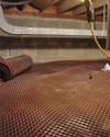 Crawl space drainage matting installed in a home in South Jordan