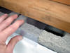 Clear plastic vapor barrier covering for block walls in Salt Lake City, Ogden, Idaho Falls