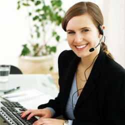 A disaster restoration customer service expert in Pocatello manning the phones