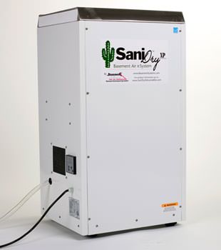 A Energy Efficient basement dehumidifier installed in a finished basement in Tooele