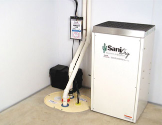 a complete basement waterproofing system installed in a Ogden home